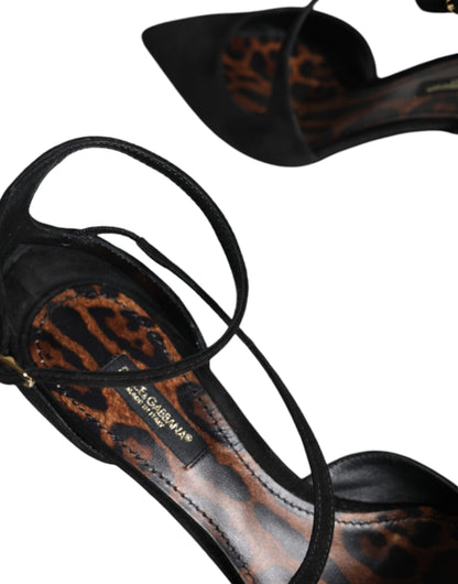 Black Suede Ankle Strap Pumps Heels Shoes - The Luxe Alliance