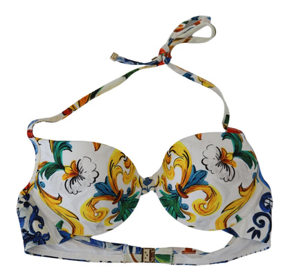 White Majolica Beachwear Swimwear Bikini Top - The Luxe Alliance