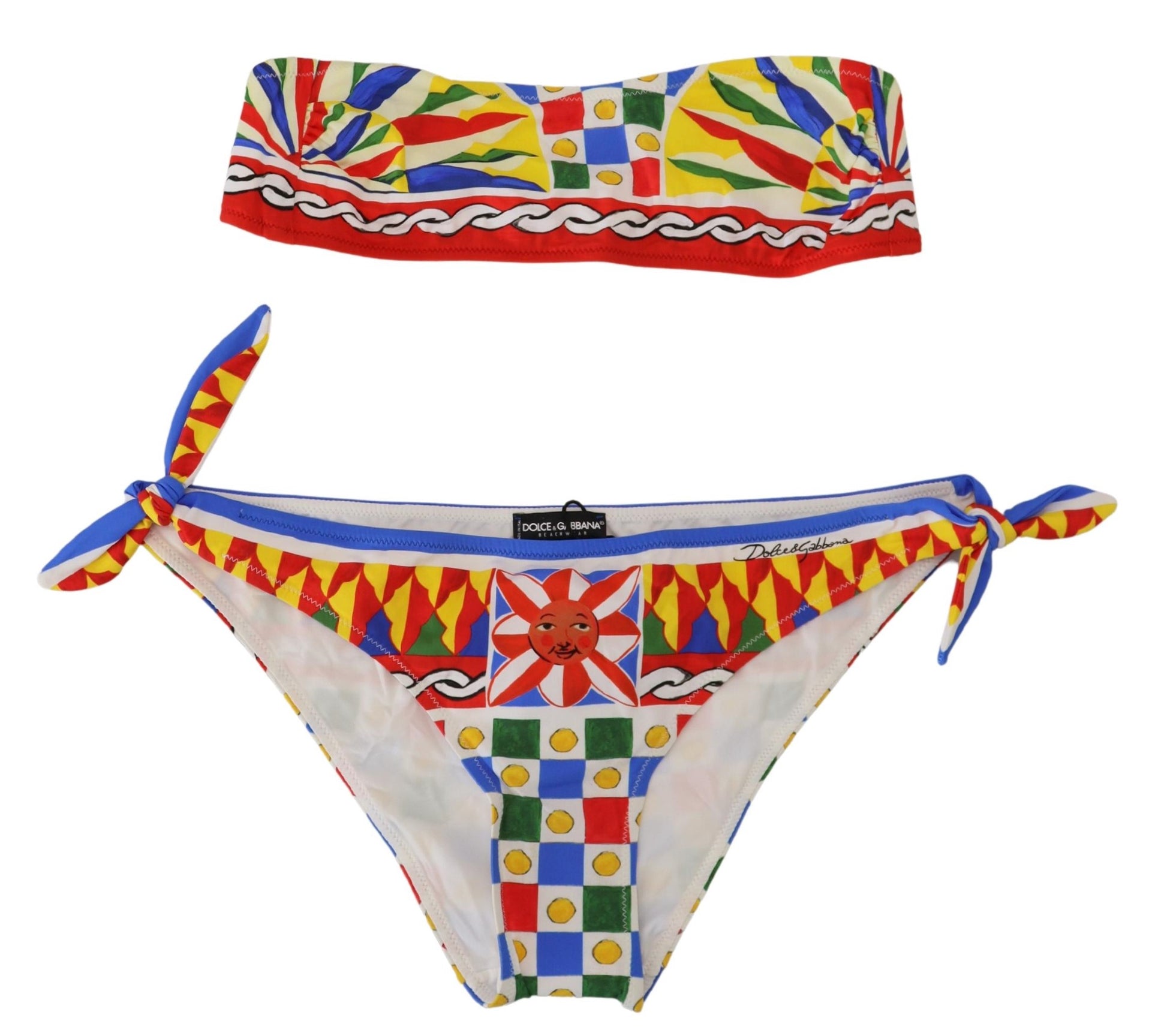 Multicolor Carretto Bandeau Brief Swimwear 2 Pc Bikini