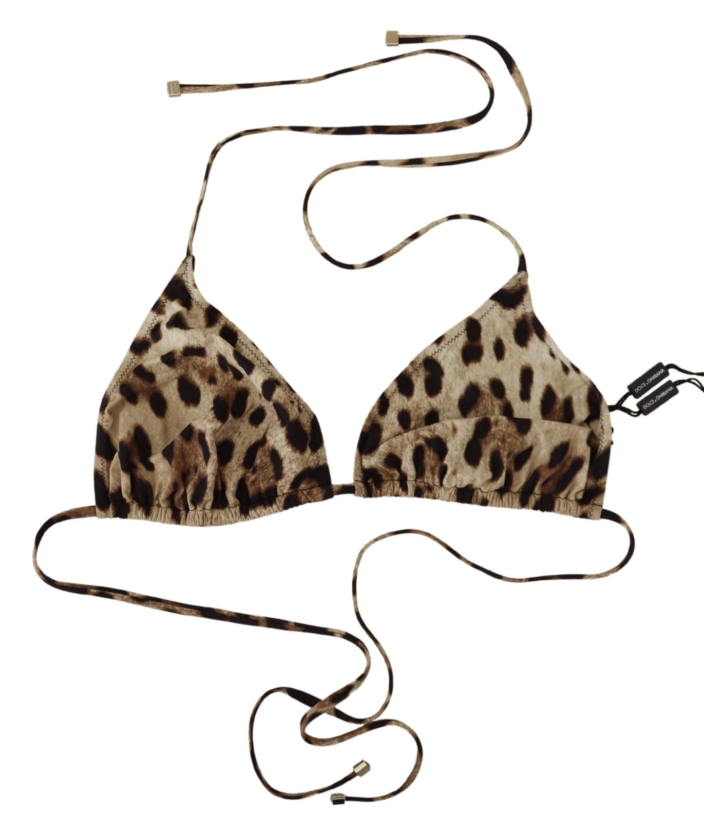 Brown Leopard Halter Beachwear Swimwear Bikini Top - The Luxe Alliance