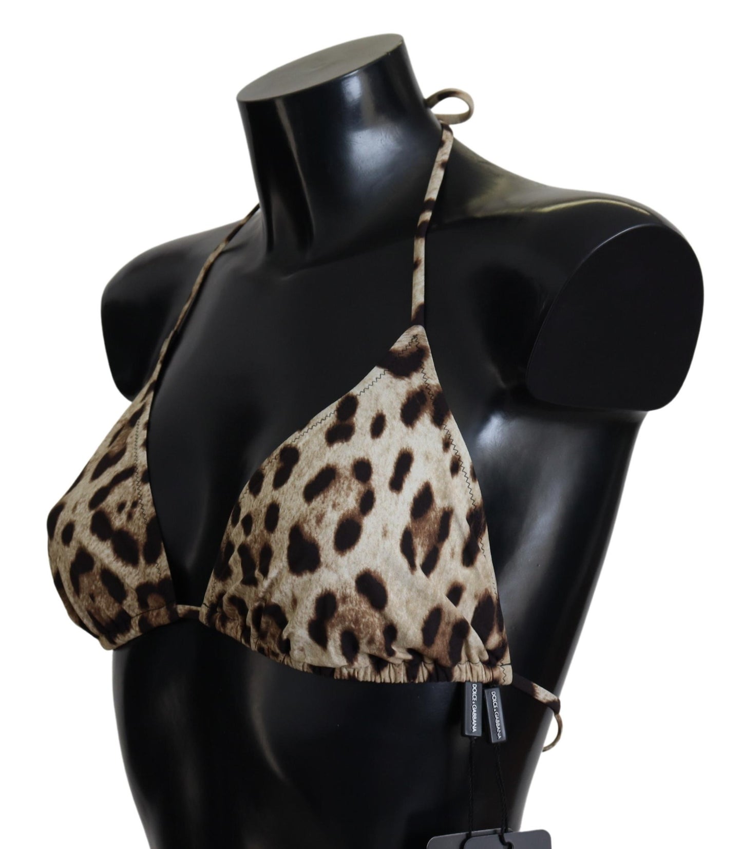 Brown Leopard Halter Beachwear Swimwear Bikini Top - The Luxe Alliance