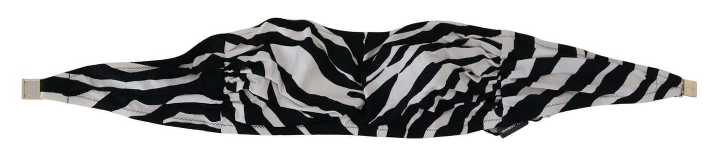 Black White Zebra Bandeau Swimwear Bikini Top - The Luxe Alliance