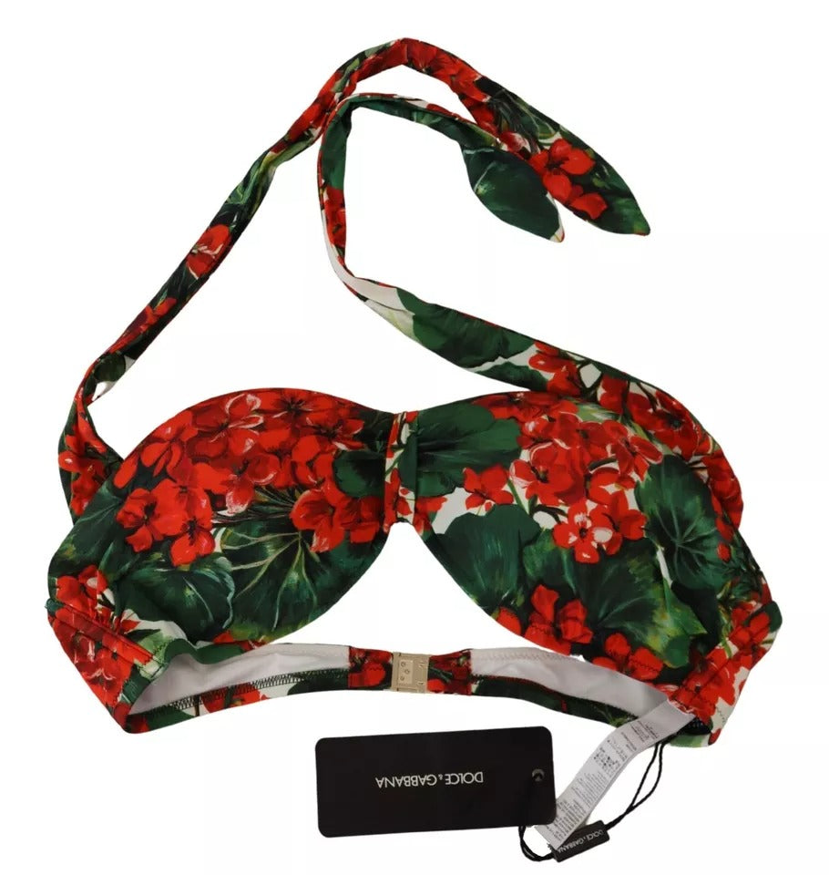 Multicolor Geranium Halter Beachwear Bikini Top - The Luxe Alliance