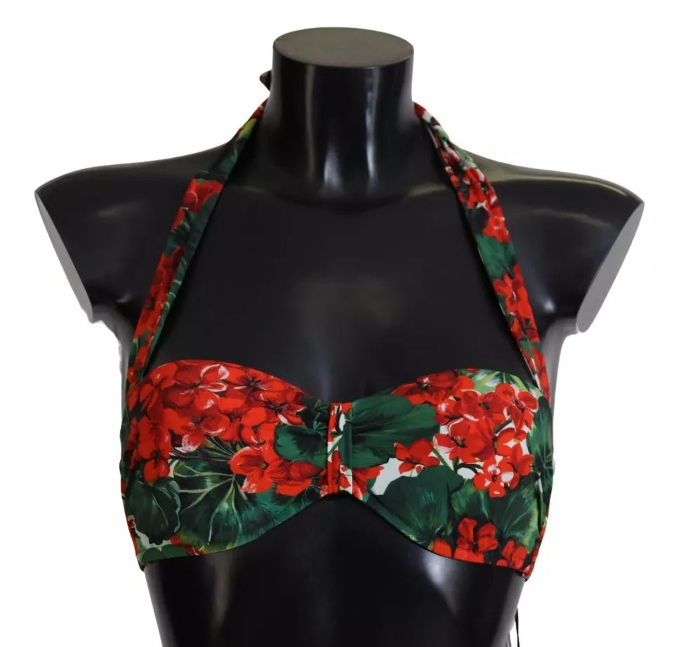 Multicolor Geranium Halter Beachwear Bikini Top - The Luxe Alliance