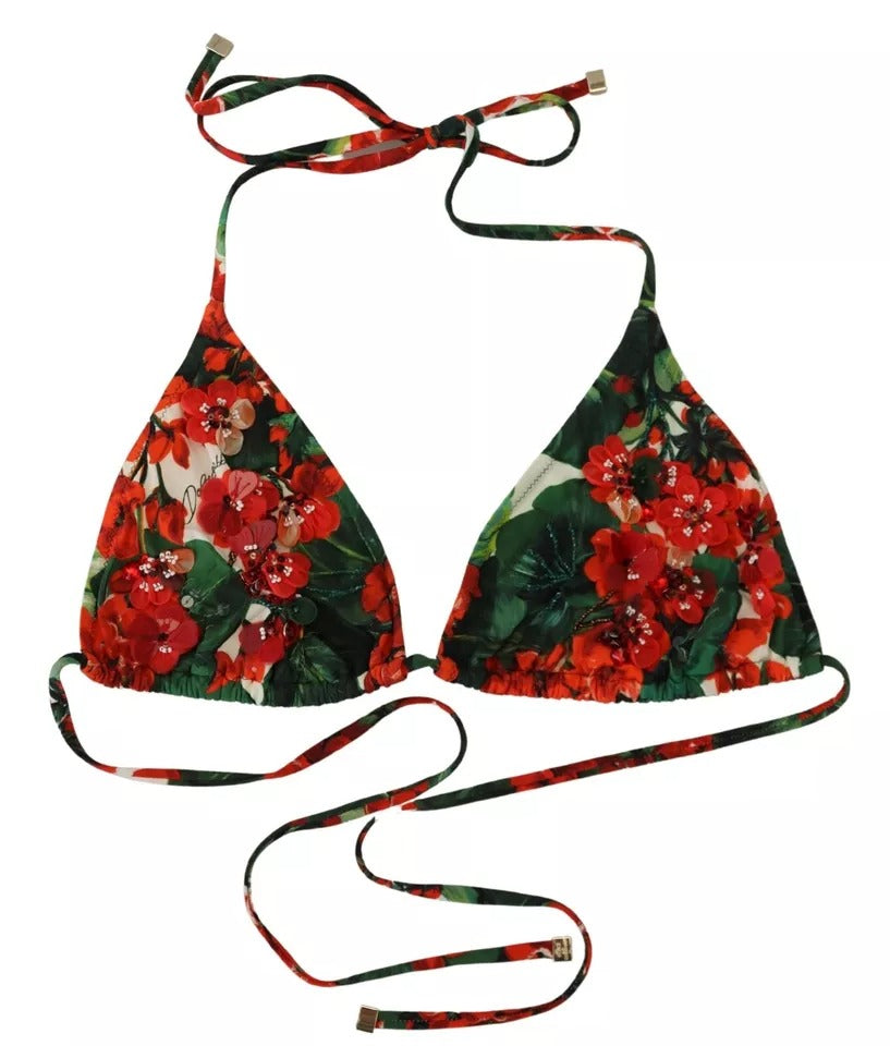 Multicolor Geranium Halter Beachwear Bikini Top - The Luxe Alliance