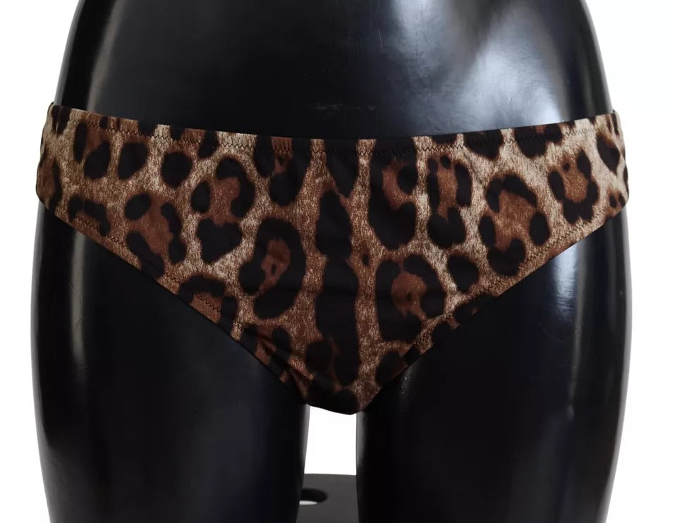 Brown Leopard Print Swimsuit Swimwear Bikini Bottom - The Luxe Alliance