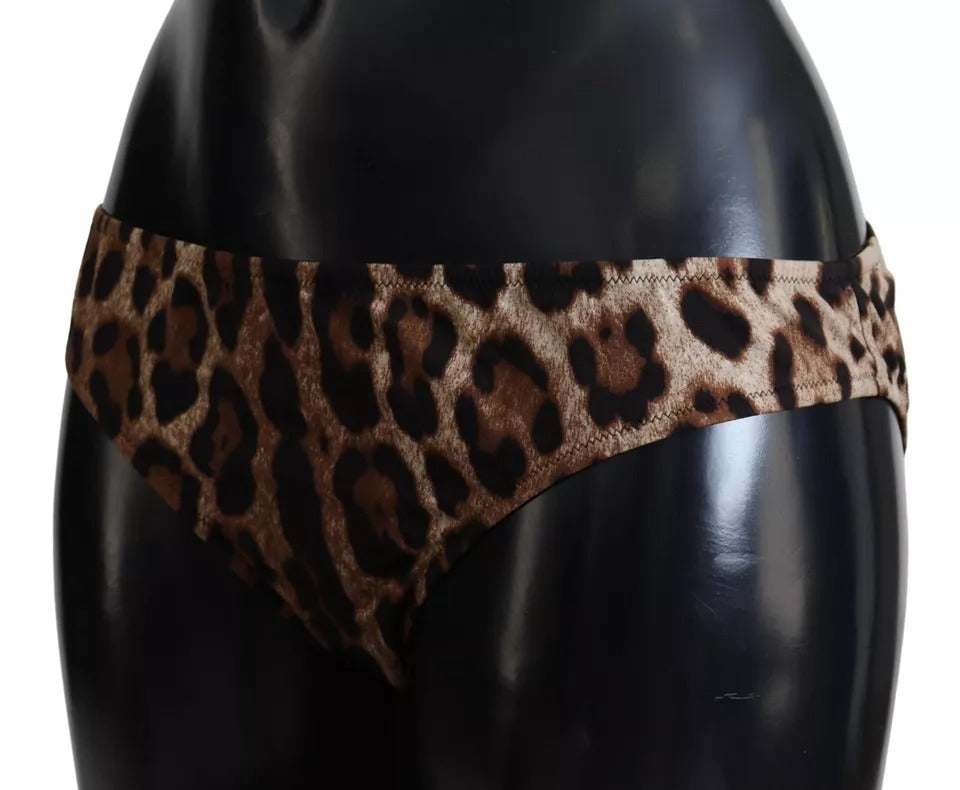 Brown Leopard Print Swimsuit Swimwear Bikini Bottom - The Luxe Alliance