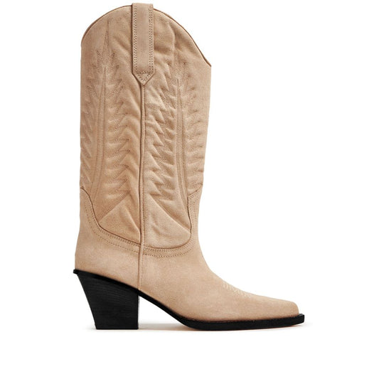 Beige Leather Boot - The Luxe Alliance