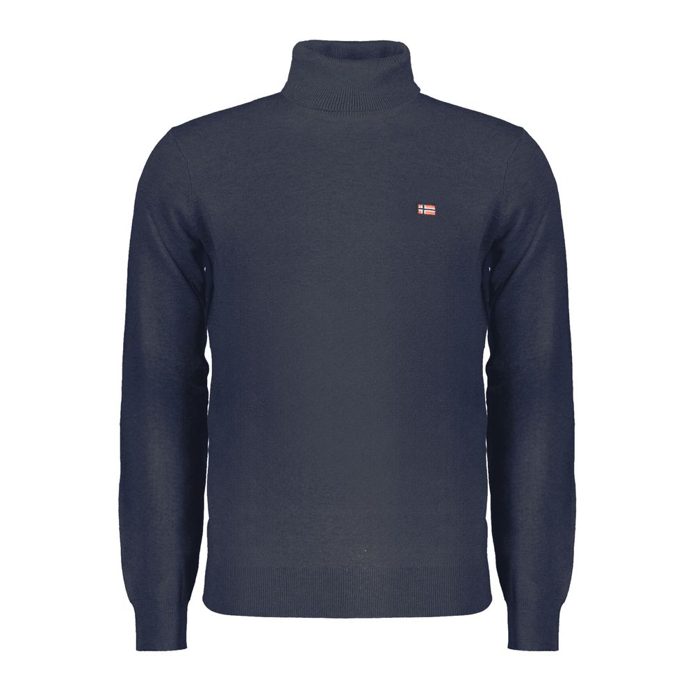 Blue Polyamide Men Sweater