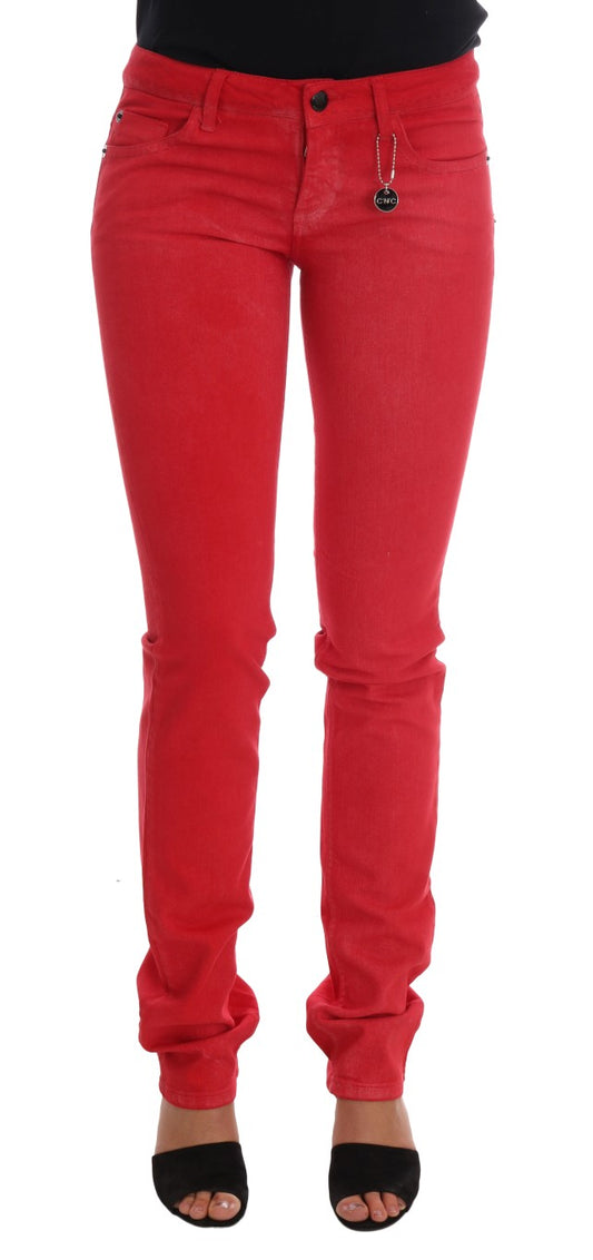  - Radiant Red Super Slim Designer Jeans