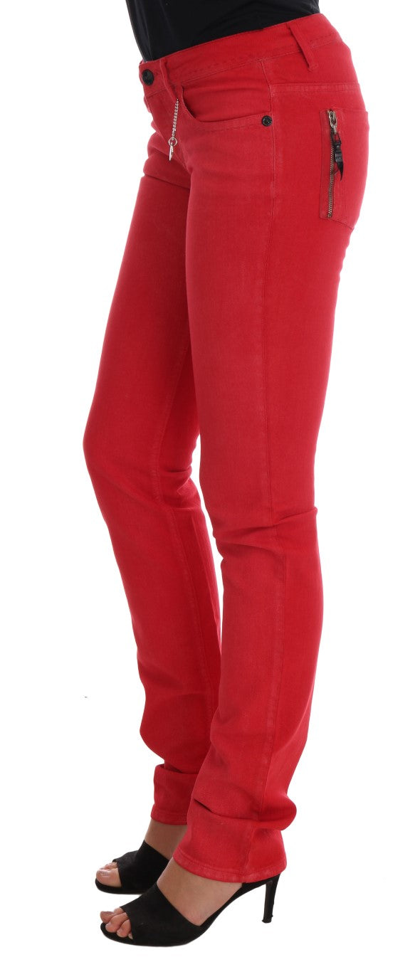  - Radiant Red Super Slim Designer Jeans