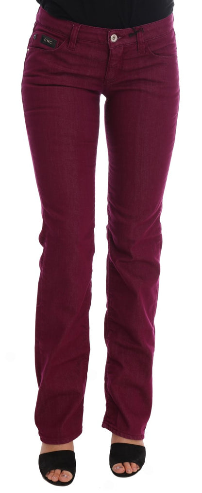  - Sleek Red Straight Fit Luxury Jeans