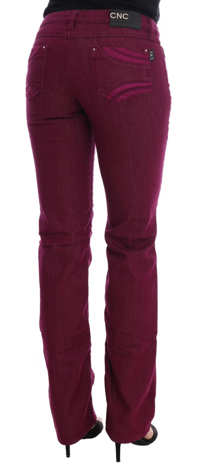  - Sleek Red Straight Fit Luxury Jeans