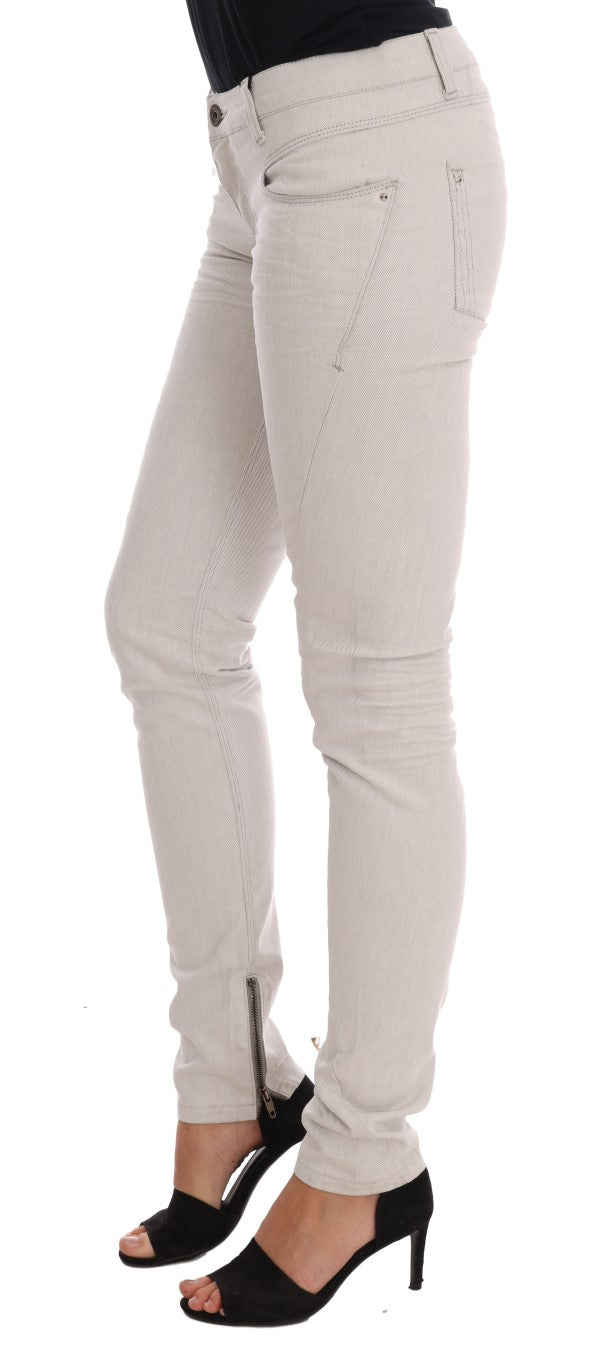  - Chic White Slim-Fit Stretch Jeans