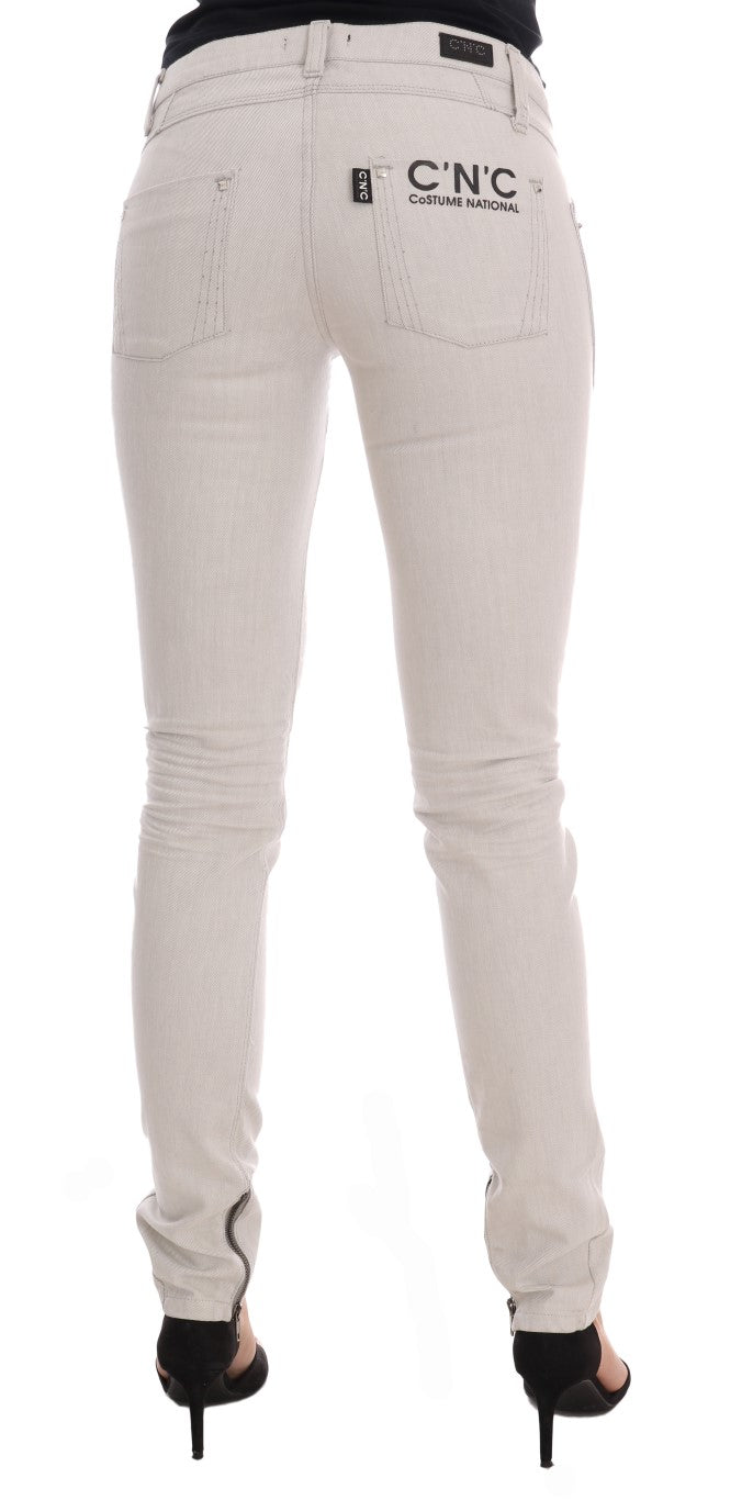  - Chic White Slim-Fit Stretch Jeans