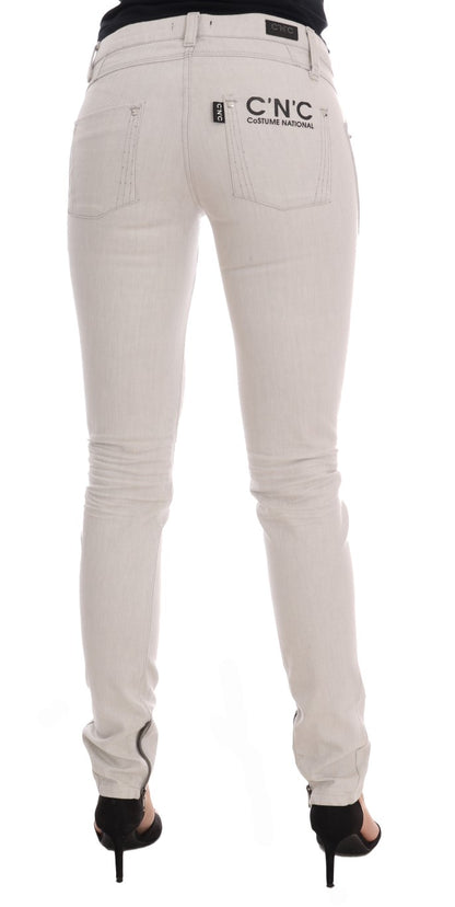  - Chic White Slim-Fit Stretch Jeans