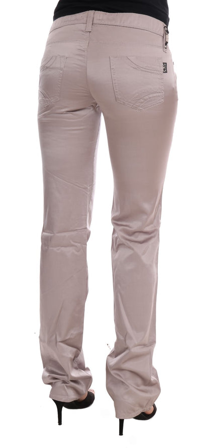  - Chic Beige Slim Fit Designer Jeans