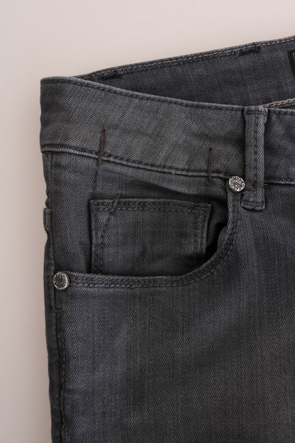  - Sleek Gray Slim-Fit Designer Jeans