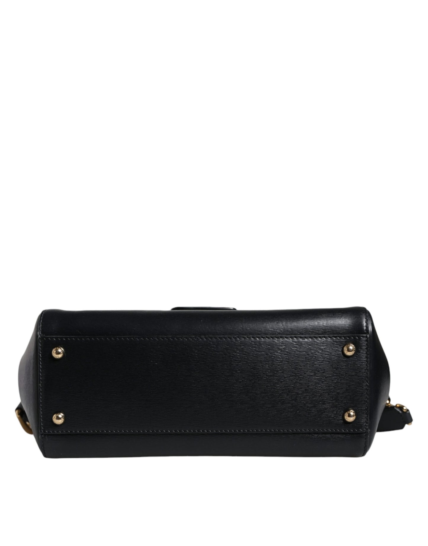 Black Calfskin Leather SICILY Chain Strap Crossbody Bag - The Luxe Alliance