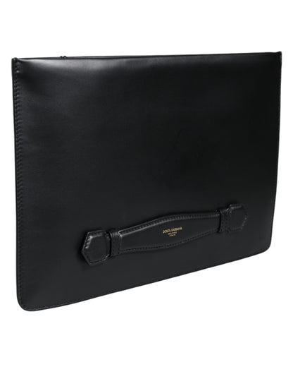 Black Calfskin Leather Mediterranean Pouch Bag - The Luxe Alliance