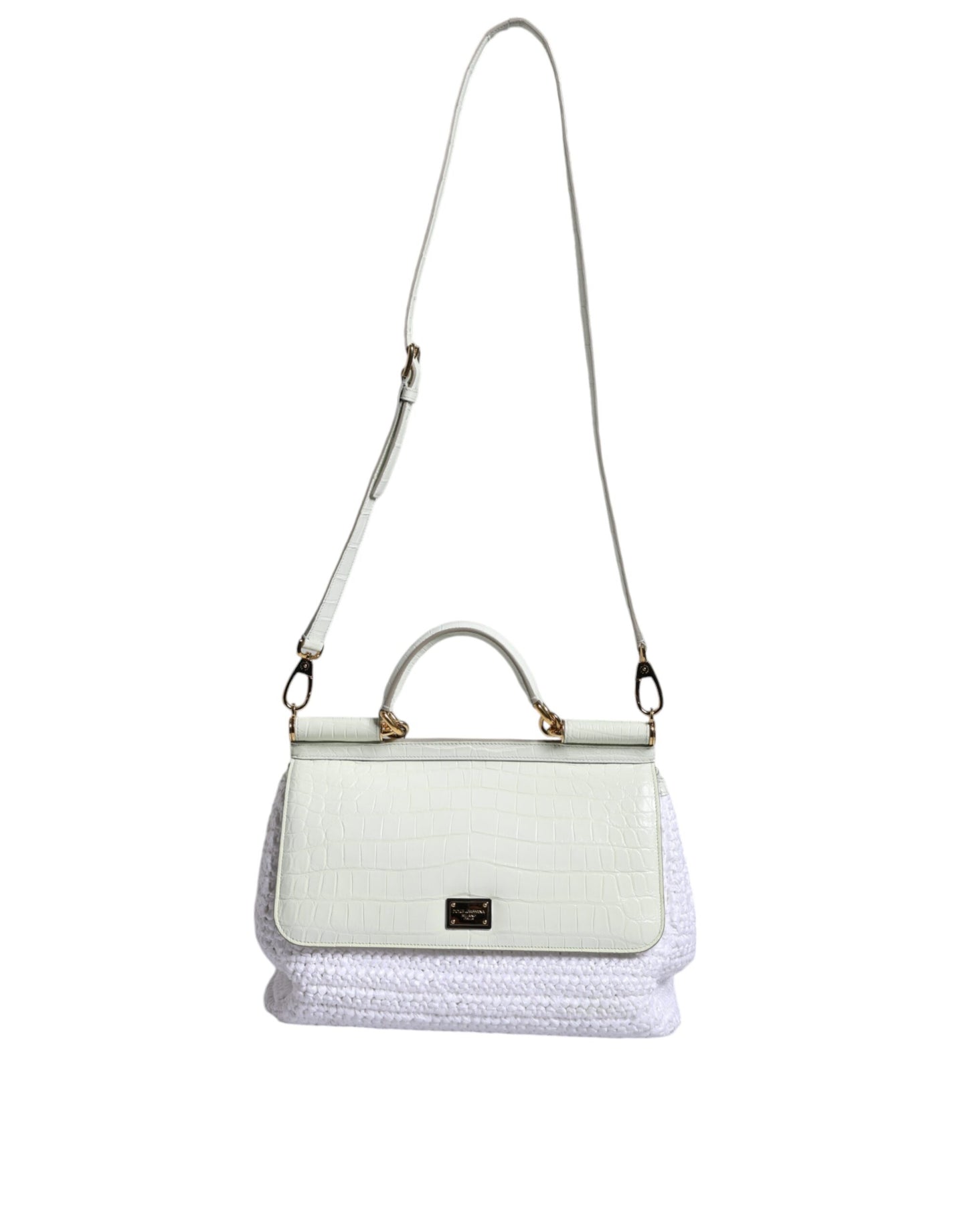 White Rafia Leather SICILY Crossbody Bag - The Luxe Alliance