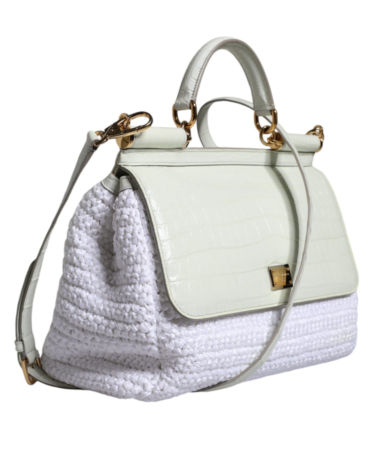 White Rafia Leather SICILY Crossbody Bag - The Luxe Alliance