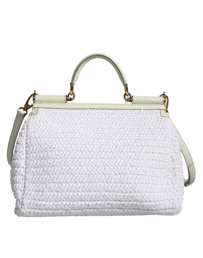 White Rafia Leather SICILY Crossbody Bag - The Luxe Alliance