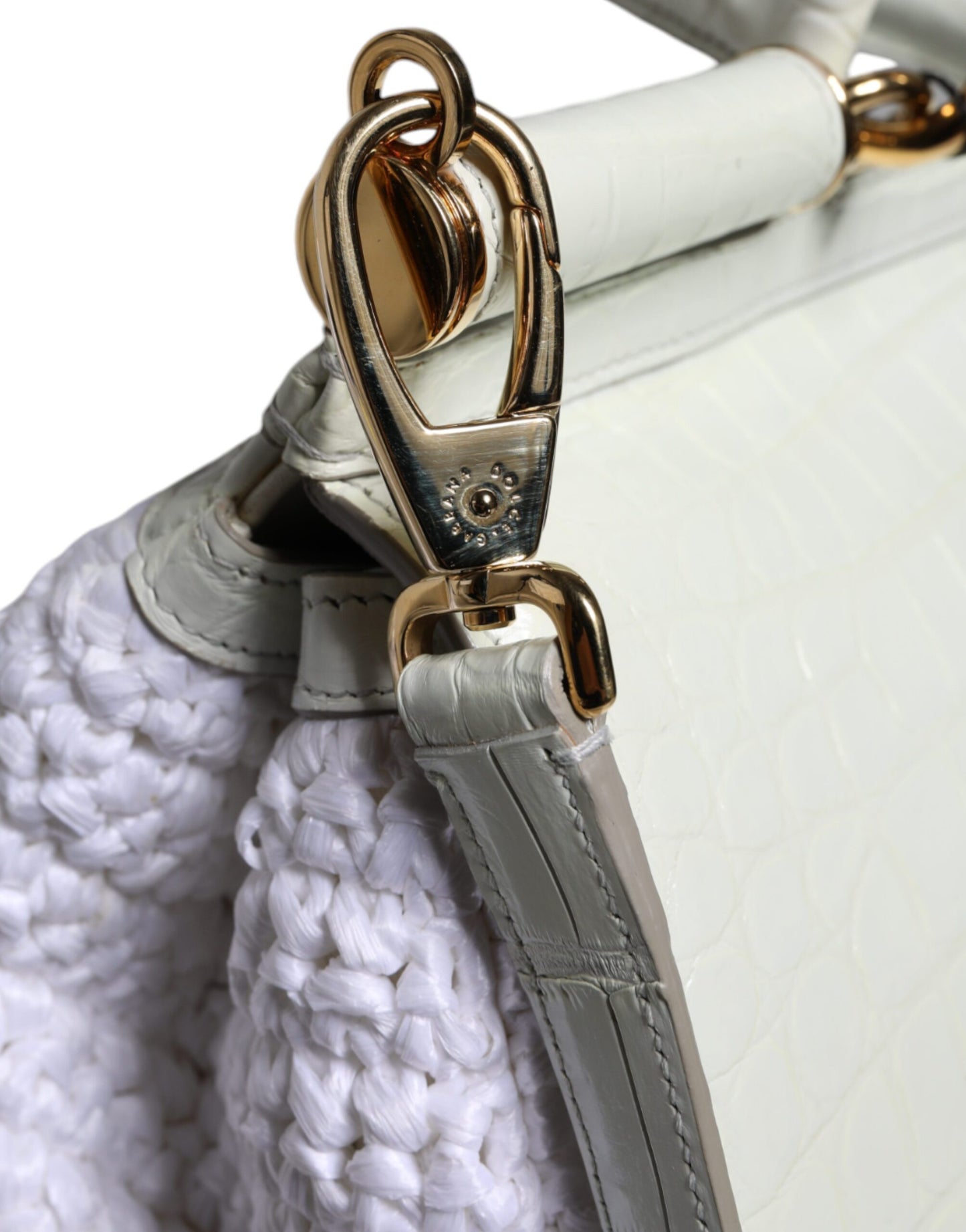 White Rafia Leather SICILY Crossbody Bag - The Luxe Alliance