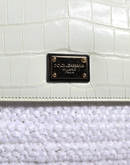 White Rafia Leather SICILY Crossbody Bag - The Luxe Alliance