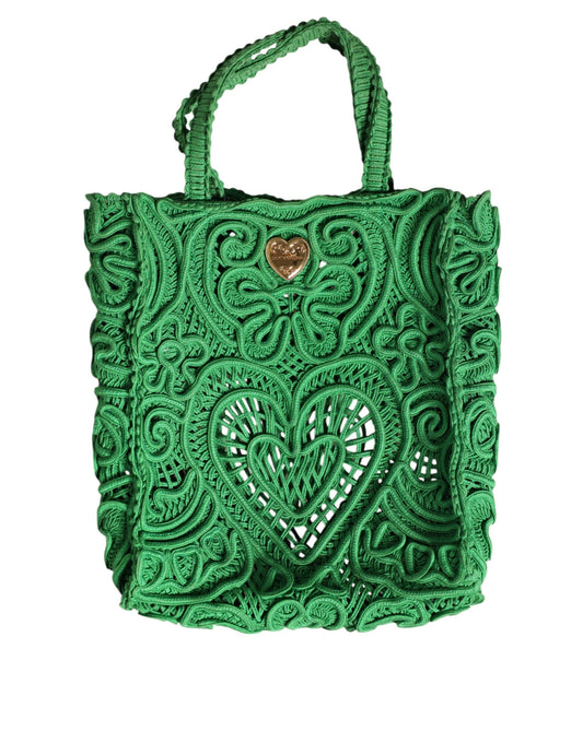 Green Small Cordonetto Lace Beatrice Tote Bag - The Luxe Alliance