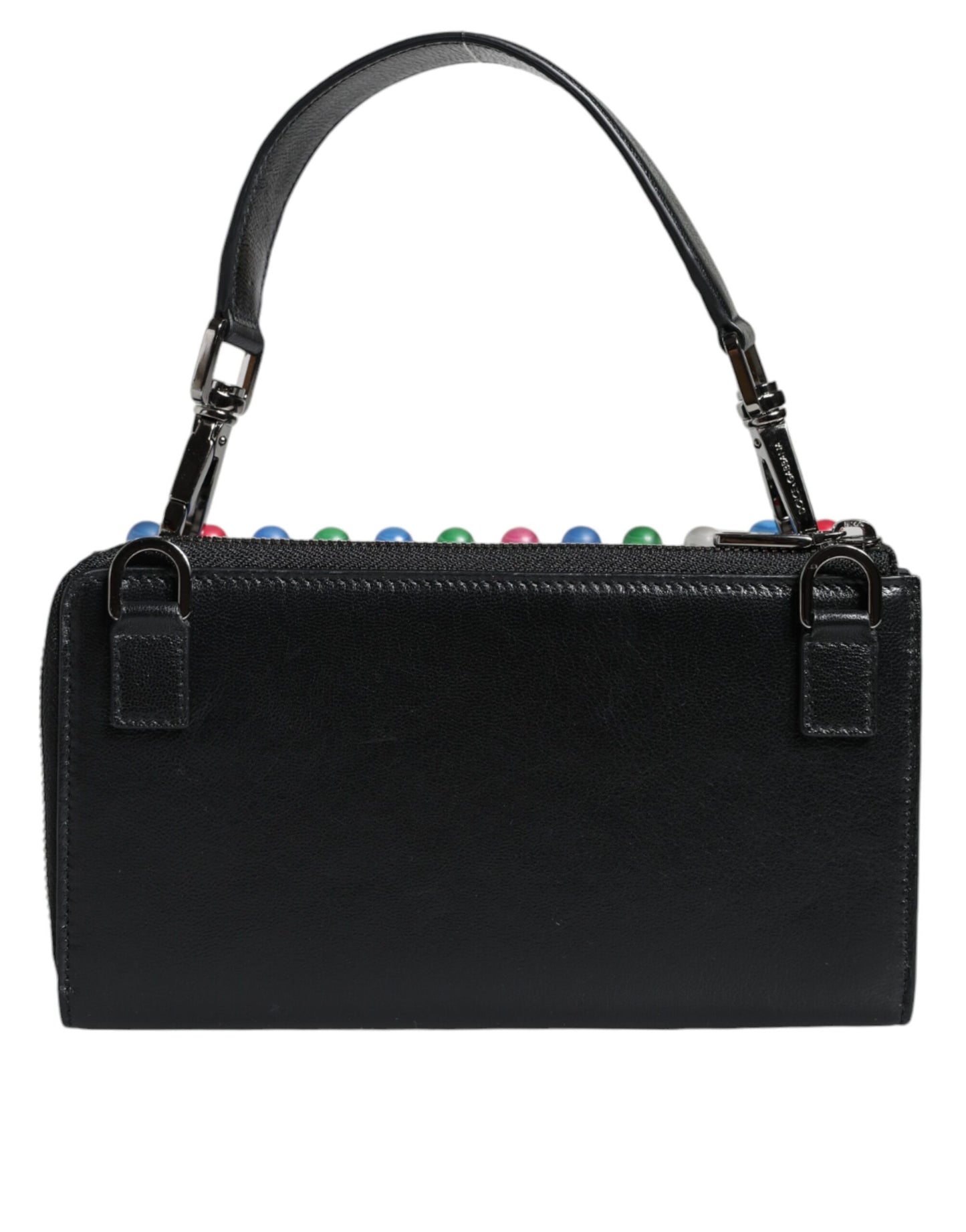 Black Leather Lighted Top Handle Handbag Bag - The Luxe Alliance