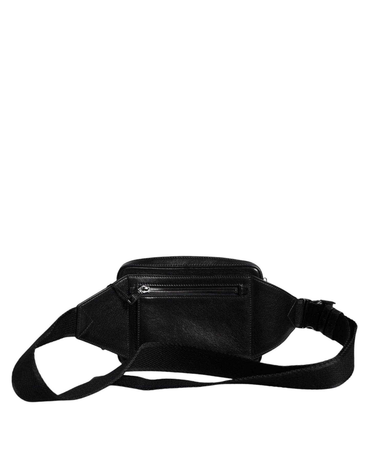 Black Leather LED Logo Belt Waist Fanny Pack Bag - The Luxe Alliance
