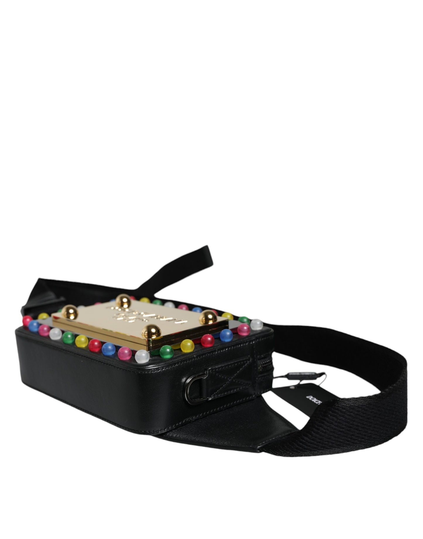 Black Leather LED Logo Belt Waist Fanny Pack Bag - The Luxe Alliance
