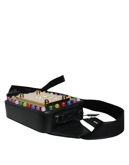 Black Leather LED Logo Belt Waist Fanny Pack Bag - The Luxe Alliance