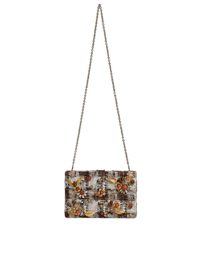 Multicolor Tweed Floral Clutch Crossbody Bag - The Luxe Alliance