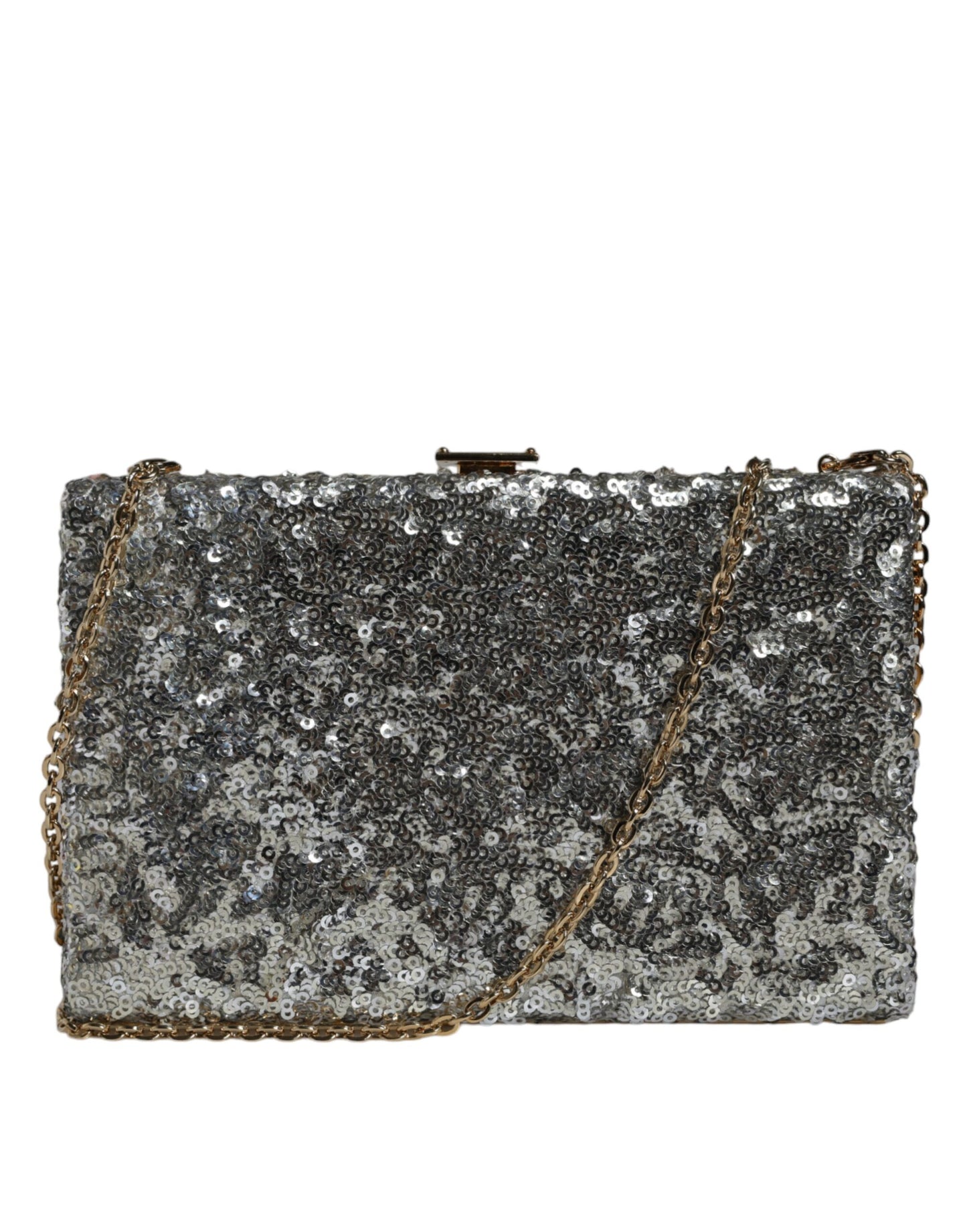 Silver Sequined Clutch Crossbody Bag - The Luxe Alliance