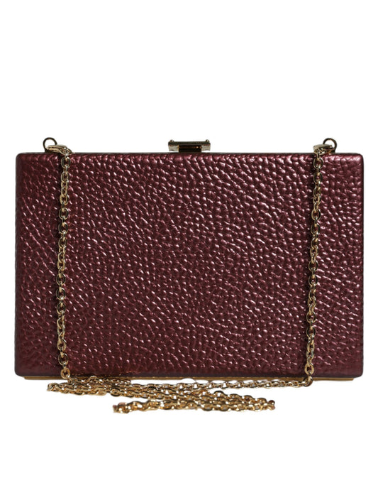 Maroon Leather Clutch Evening Crossbody Bag - The Luxe Alliance