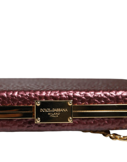 Maroon Leather Clutch Evening Crossbody Bag - The Luxe Alliance