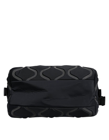 Black Neoprene Logo Sport Gym Duffel Shoulder Bag - The Luxe Alliance