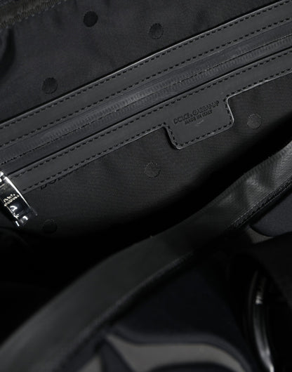 Black Neoprene Logo Sport Gym Duffel Shoulder Bag - The Luxe Alliance