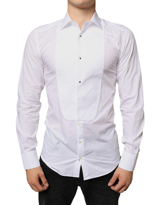 White Bib Cotton Poplin Formal Dress Shirt - The Luxe Alliance