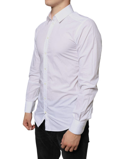 White Cotton Collared Men Formal Dress Shirt - The Luxe Alliance