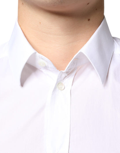 White Cotton Collared Men Formal Dress Shirt - The Luxe Alliance