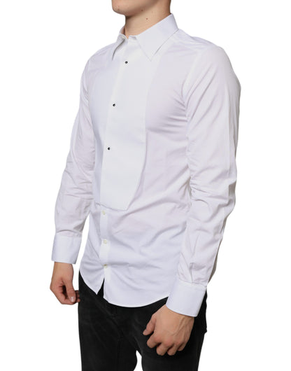 White Bib Cotton Poplin Formal Dress Shirt - The Luxe Alliance