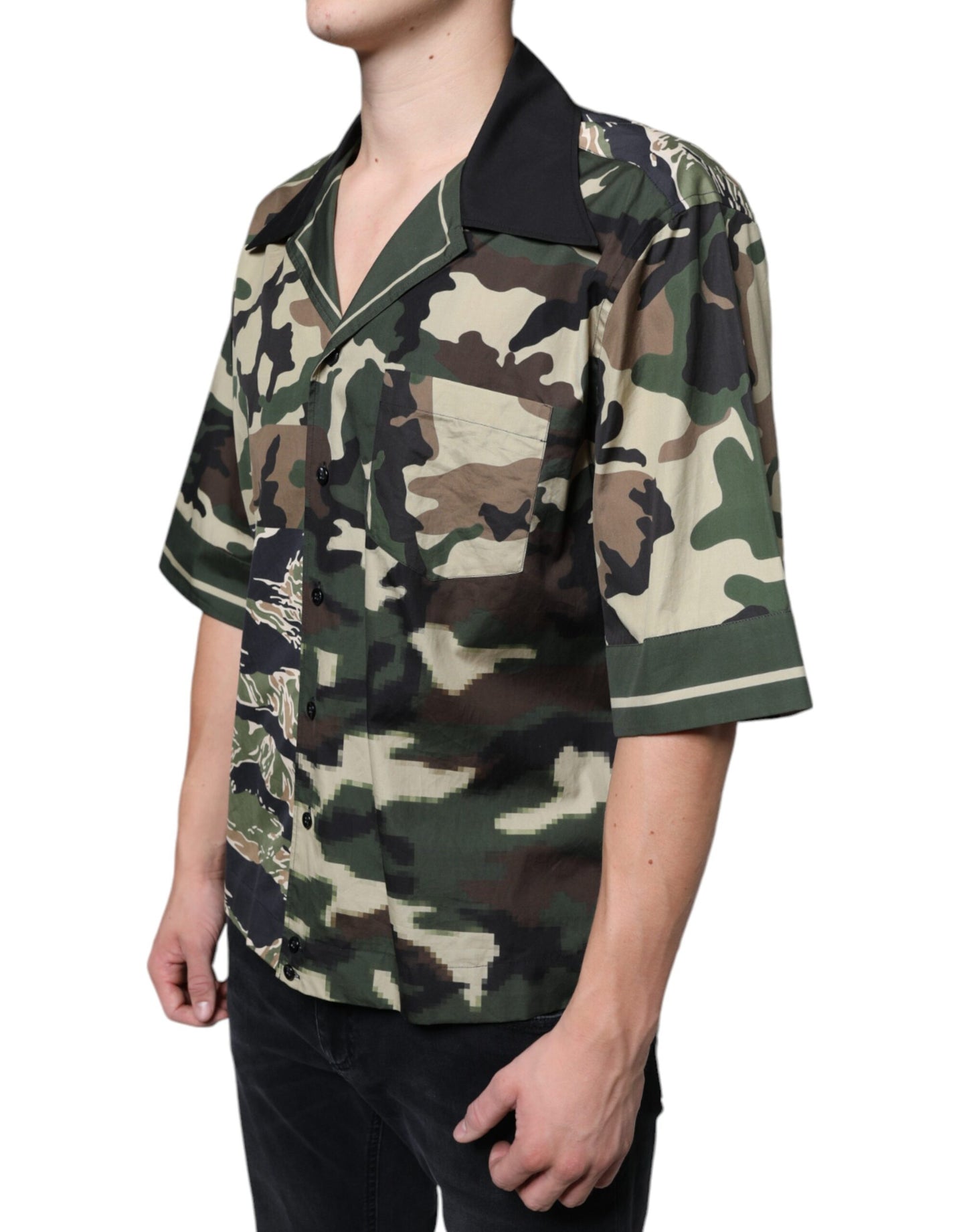 Multicolor Camouflage Button Down Men Casual Shirt - The Luxe Alliance
