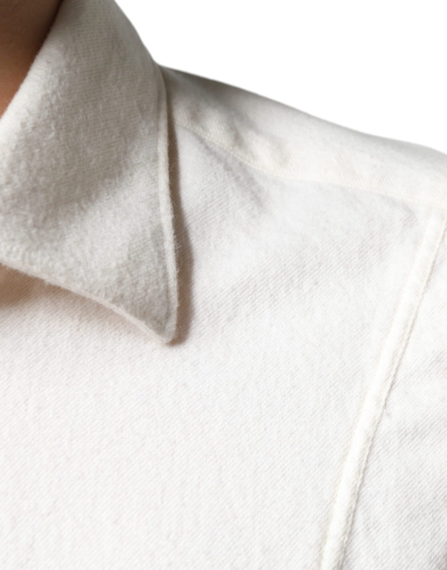 Off White Cotton Collared Men Formal Dress Shirt - The Luxe Alliance