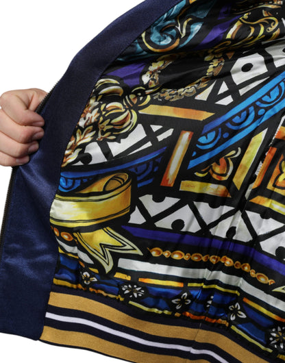 Blue Heraldic Patch Stripe King Bee Sweater - The Luxe Alliance