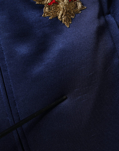 Blue Heraldic Patch Stripe King Bee Sweater - The Luxe Alliance