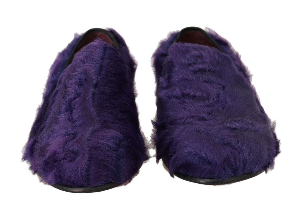  - Plush Purple Sheep Fur Loafers