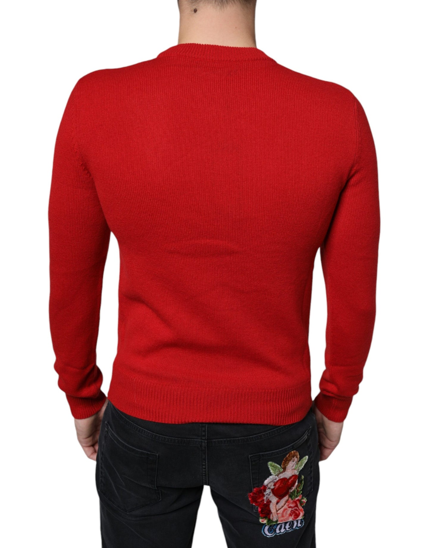  - Red I'm The King Wool Crew Neck Sweatshirt Sweater